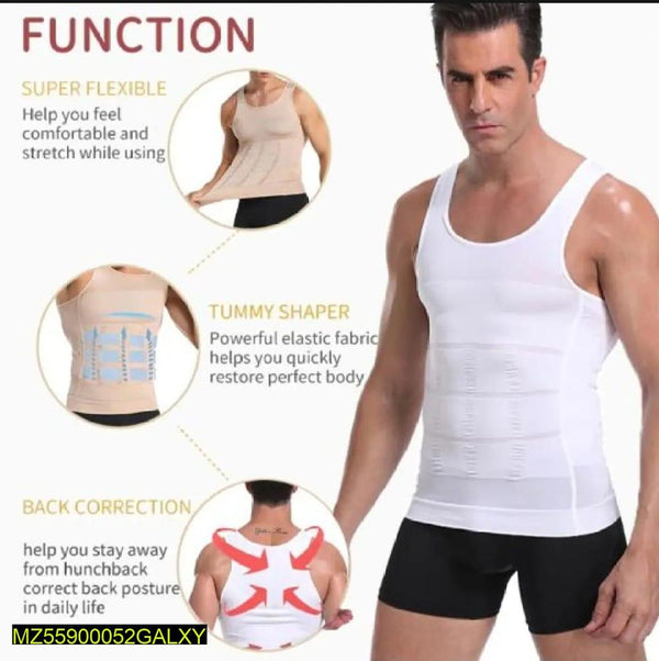 🔥 Men's Nylon Body Shaper – Fitness Compression Undershirt 💪